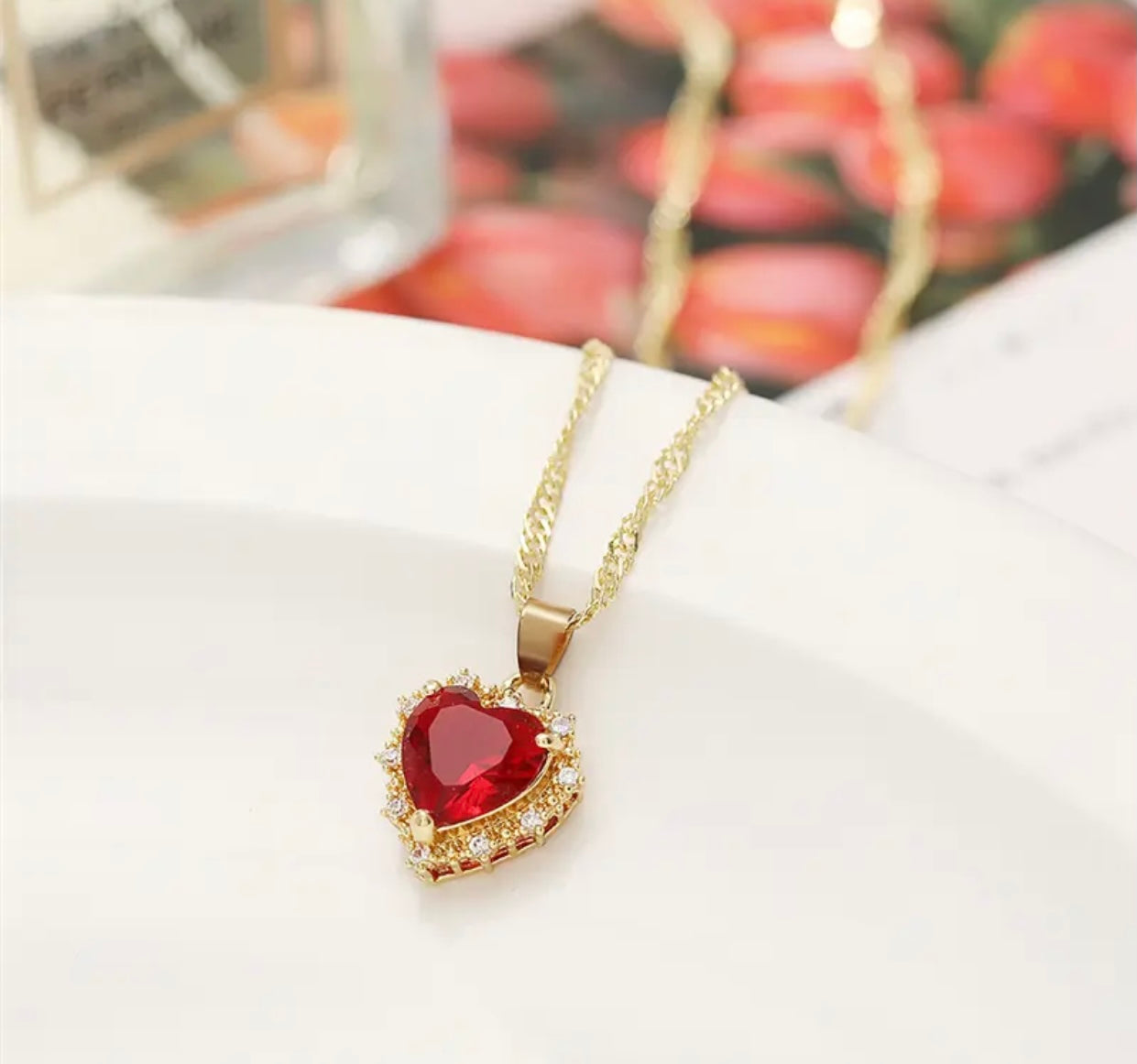 Heart to Heart Ruby Necklace