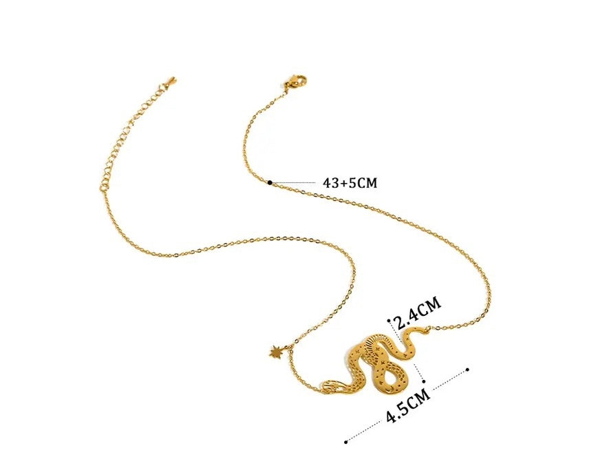 Celestial Gold Serpent - Necklace
