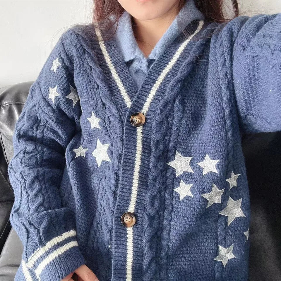 Midnight Blue Starry Cardigan