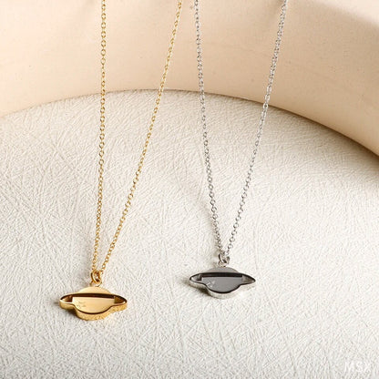 2-set Moon and Saturn necklace
