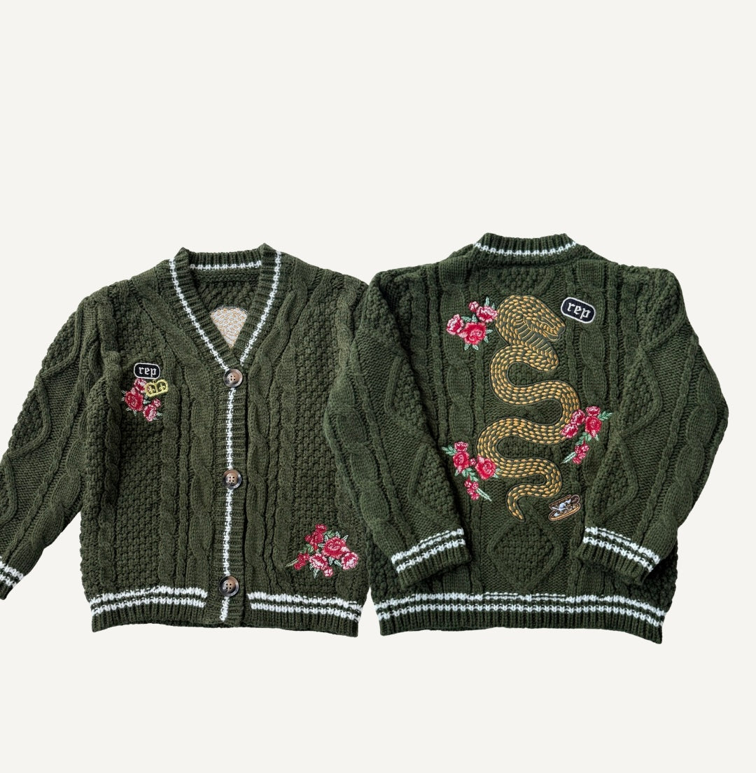 Rep Cardigan Rep Serpent Cardigan (Children’s) – Ari Embroidery Studio
