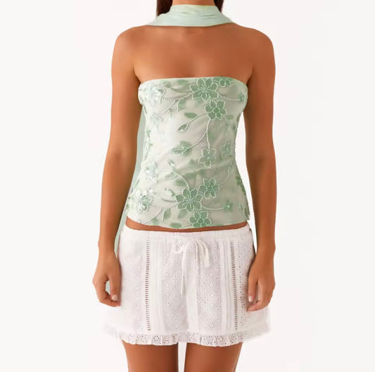 Showgirl Blouse - Mint Turquoise