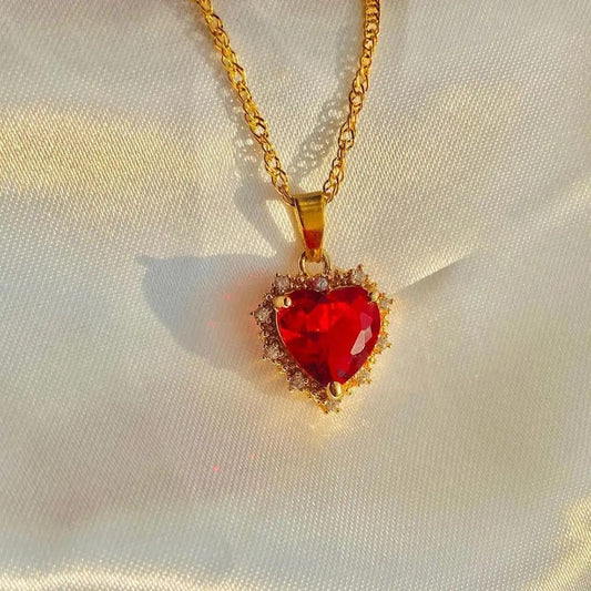 Heart to Heart Ruby Necklace