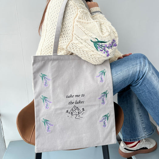 The Lakes Tote Bag - Light Grey