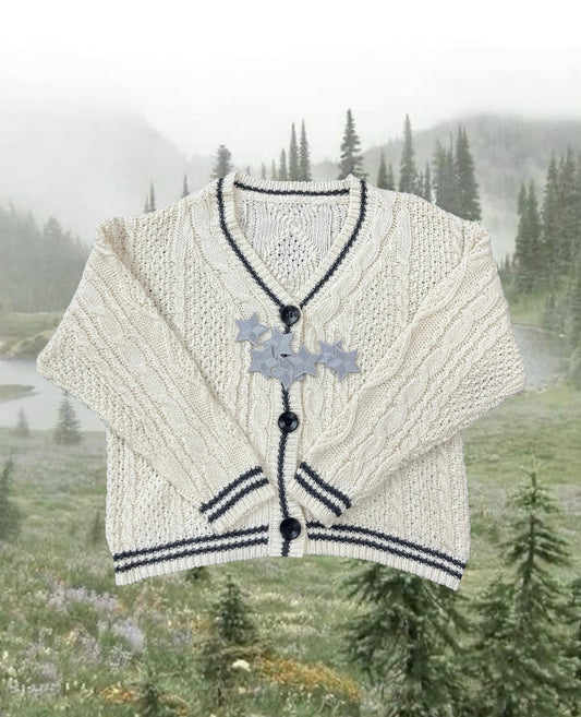 DIY Star Patch Cardigan