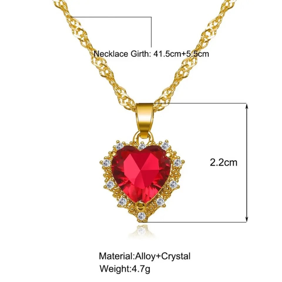 Heart to Heart Ruby Necklace