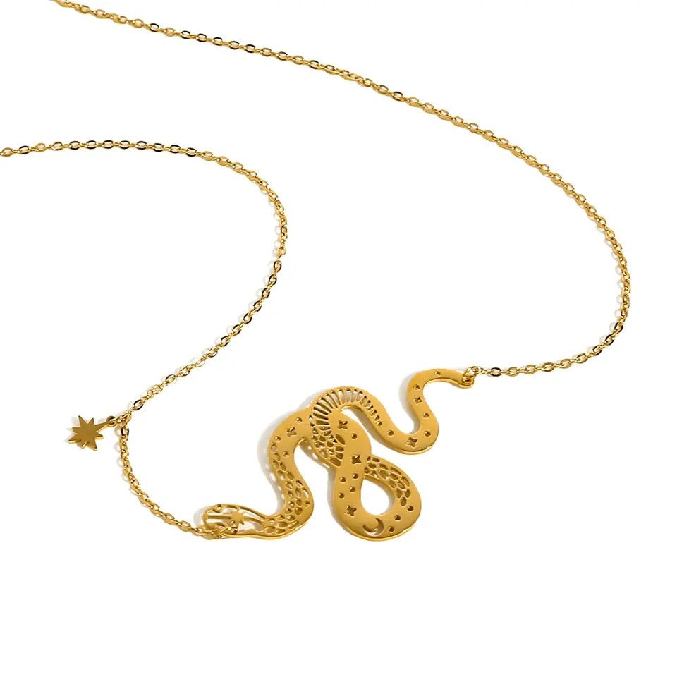 Celestial Gold Serpent - Necklace