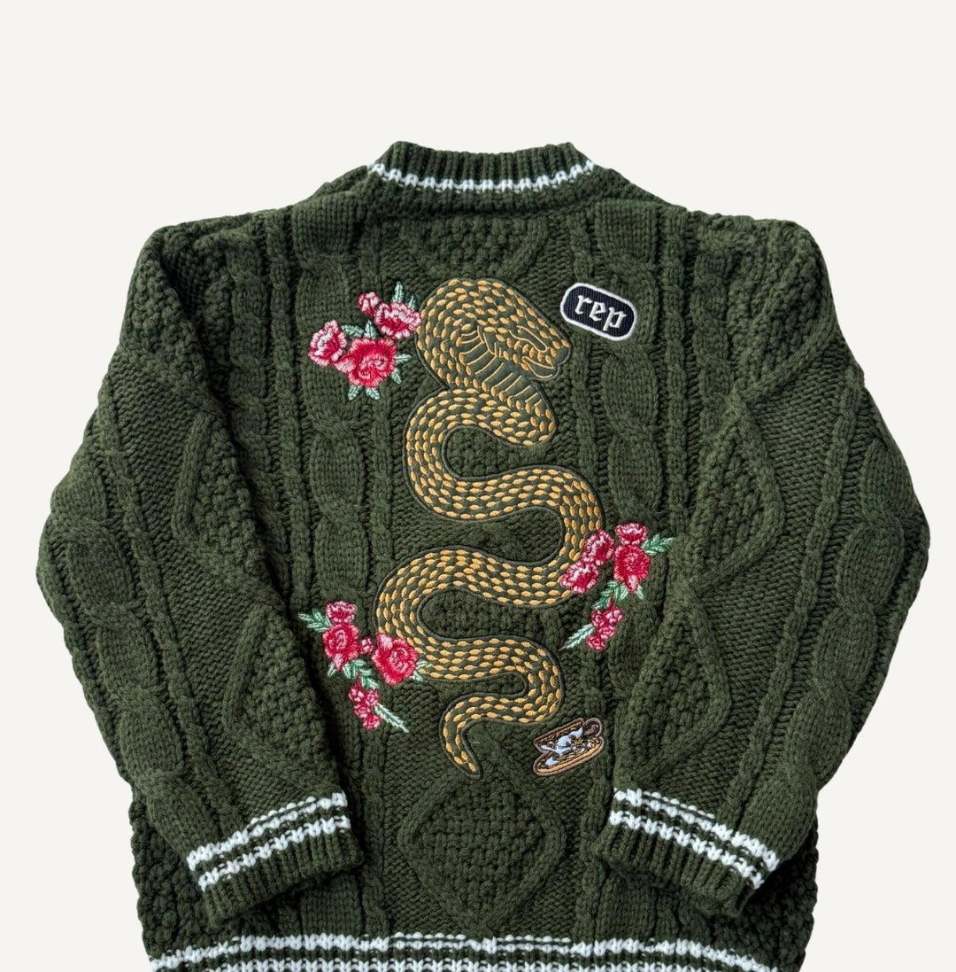 Rep Cardigan Rep Serpent Cardigan (Children’s) – Ari Embroidery Studio