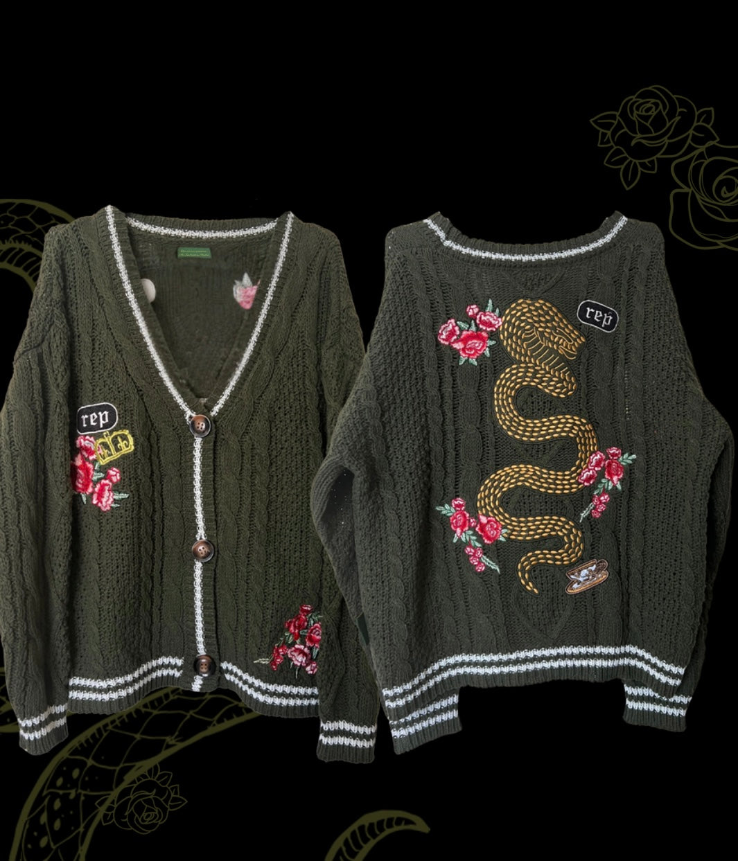Rep Cardigan Rep Serpent Cardigan – Ari Embroidery Studio