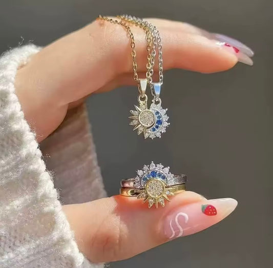Sun and Moon Necklace Set