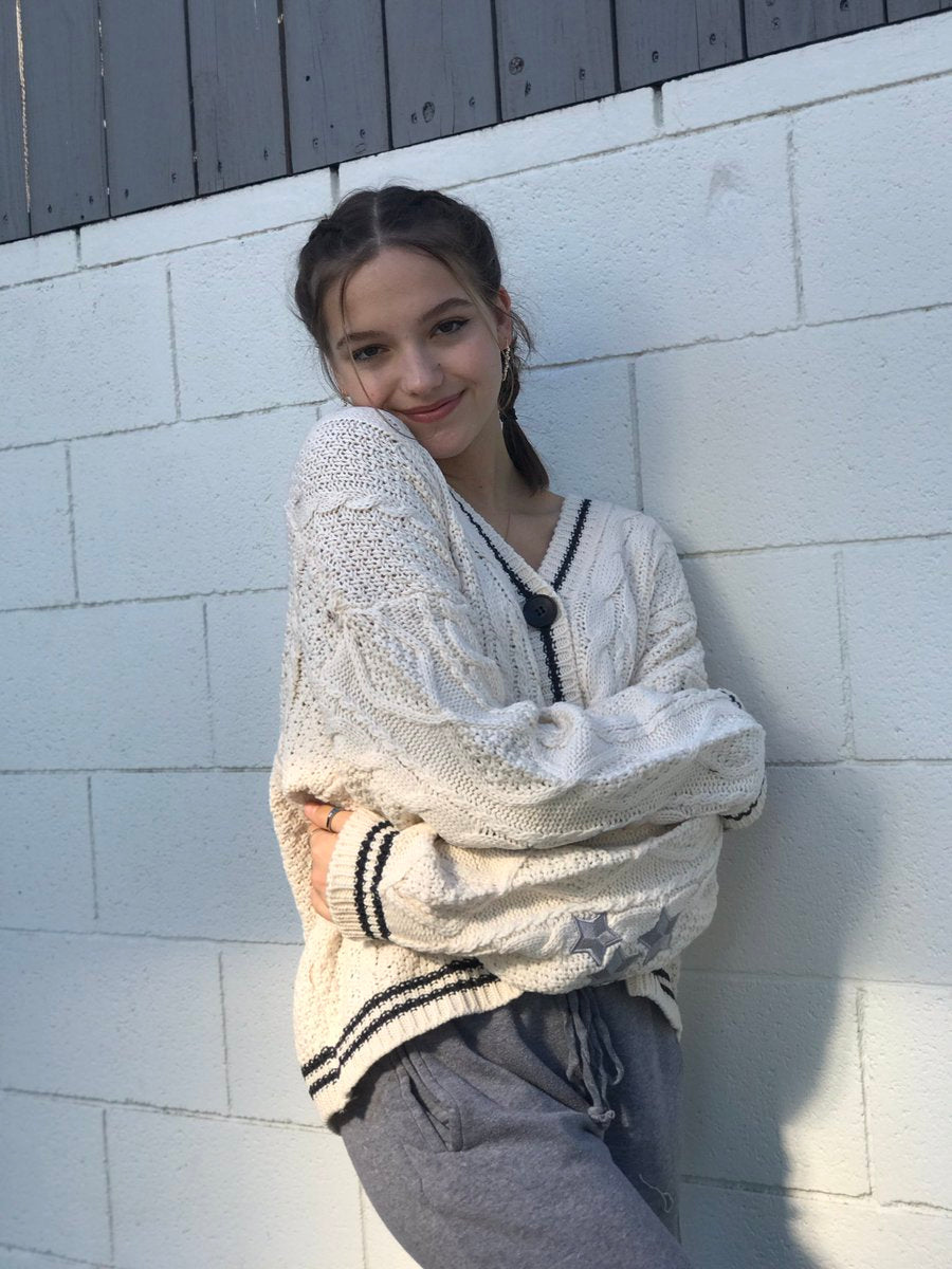 OG Beige Star Patch Cardigan - Limited Release
