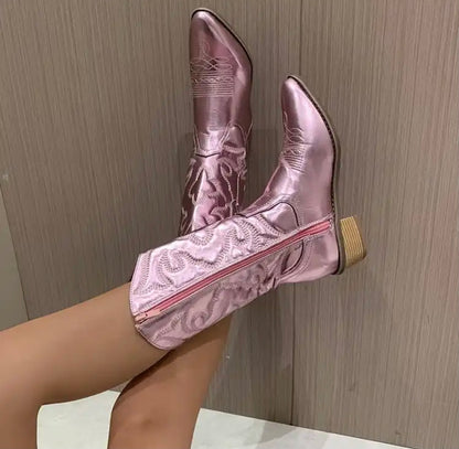 Botas de concierto de vaquera rosa